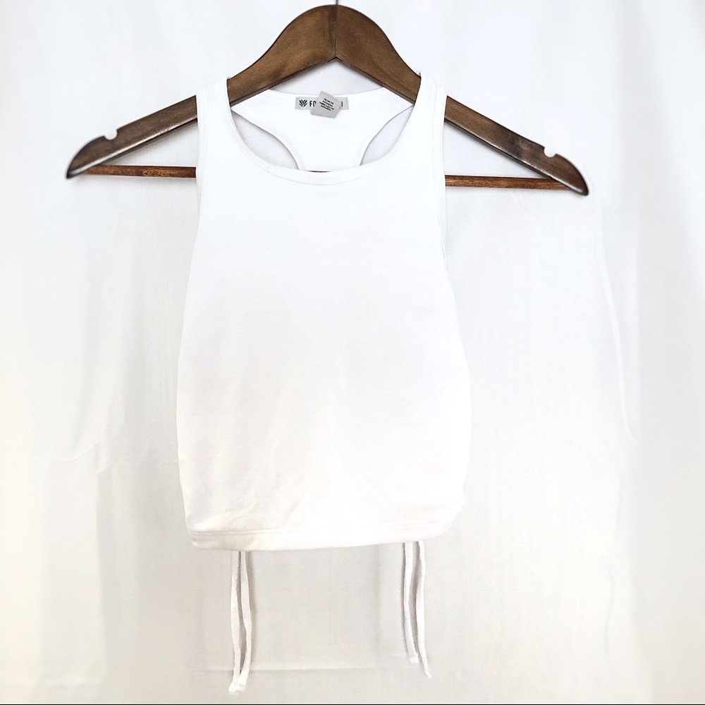 Forever 21 Active Side Ruched White Crop Top XS